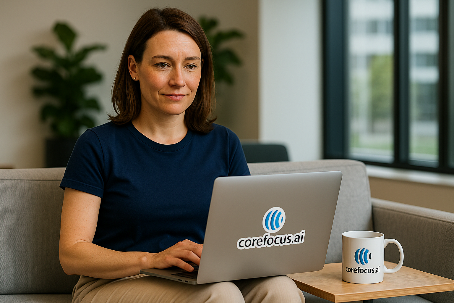 Focused Professional in Modern Workspace